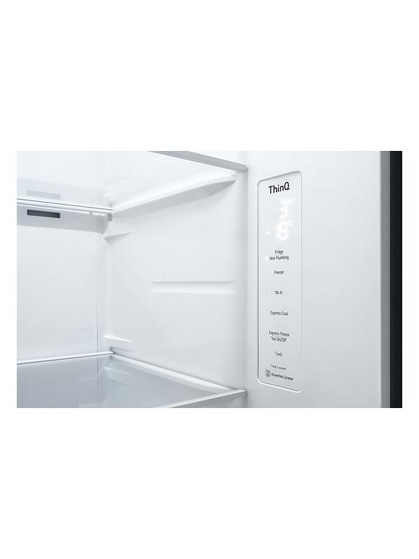 LG NatureFRESH GSLV71PZTD Side-by-Side Fridge Freezer with Non-Plumbed Water & Ice Dispenser - Shiny Steel - 635L - Image 4